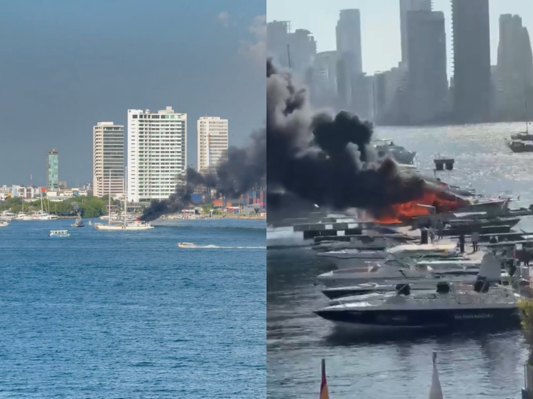 Se incendió y naufragó una embarcación turística en Cartagena