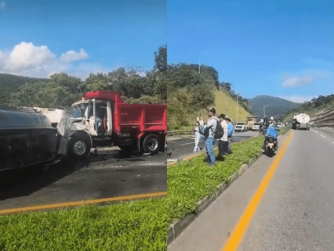 Accidente de camión cisterna provocó cierre completo de la vía Barbosa-Cisneros