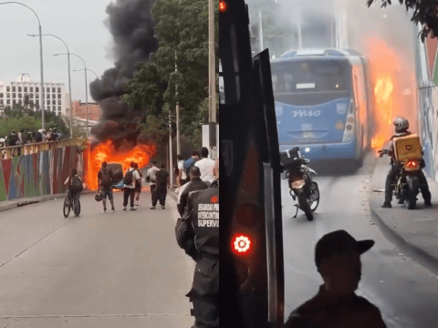 Bus del MÍO se incendió cerca de La Ermita en Cali; pasajeros fueron evacuados