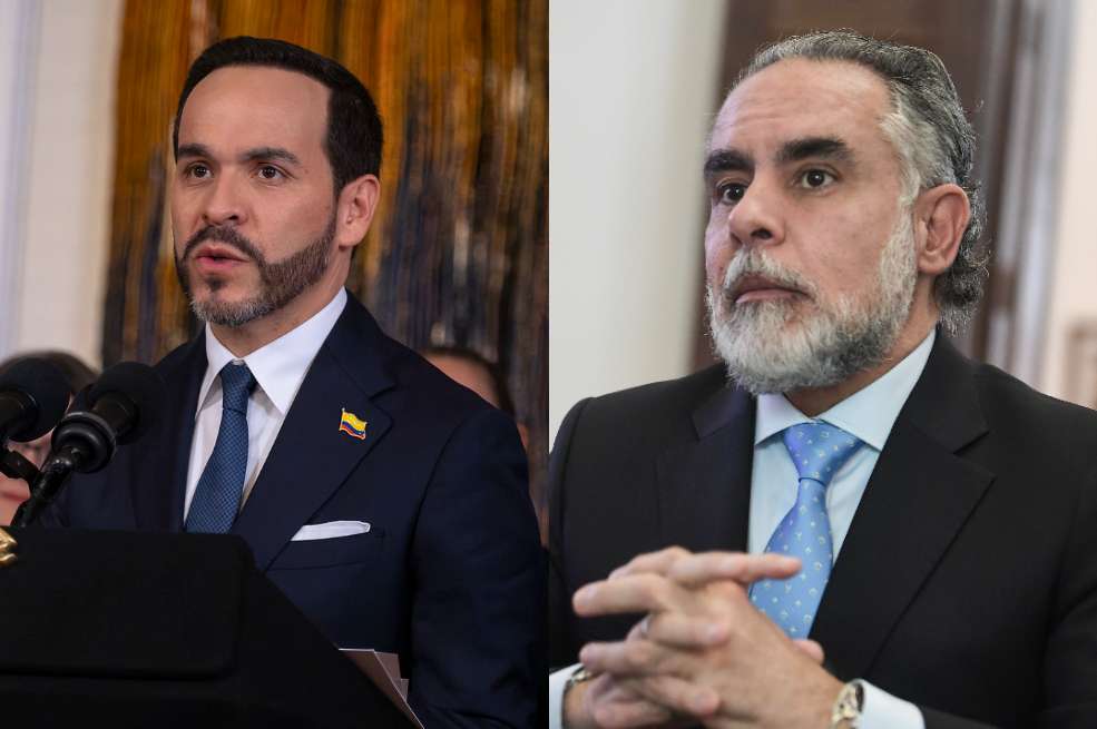 El presidente de Colombia, Abelardo de la Espriella y Armando Benedetti, exministro de Interior