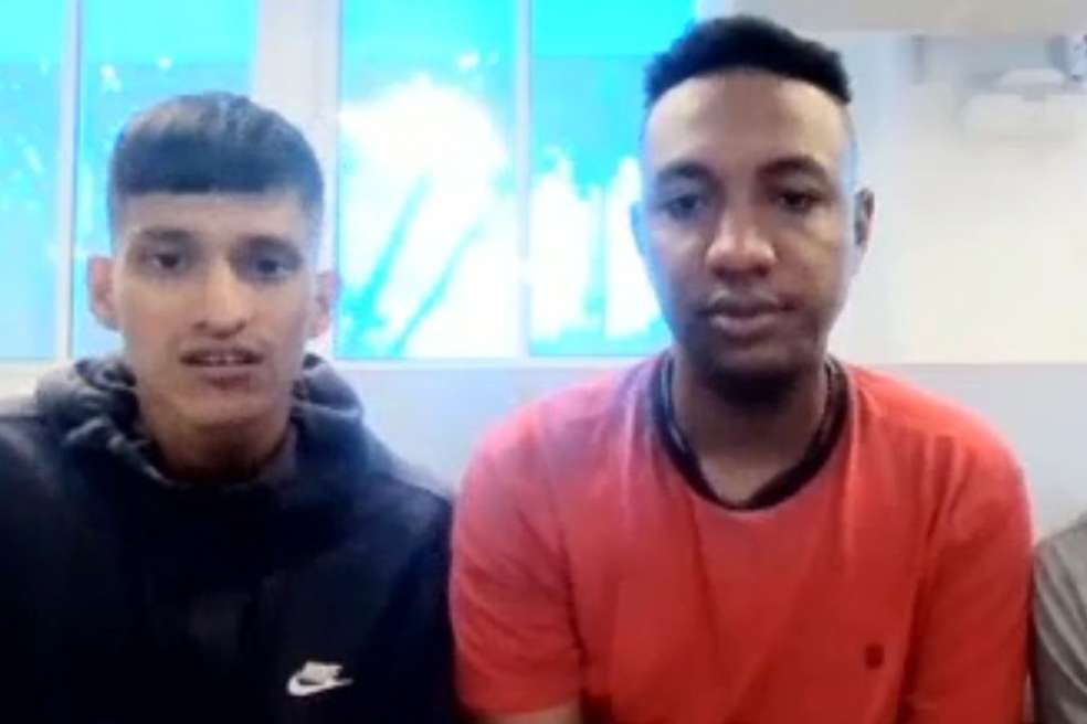 Sebastián Torres Caicedo y Sebastián Rojas Becerra, señalados por la Fiscalía de haber participado en el atentado contra la base aérea Marco Fidel Suárez en Cali en 2025.