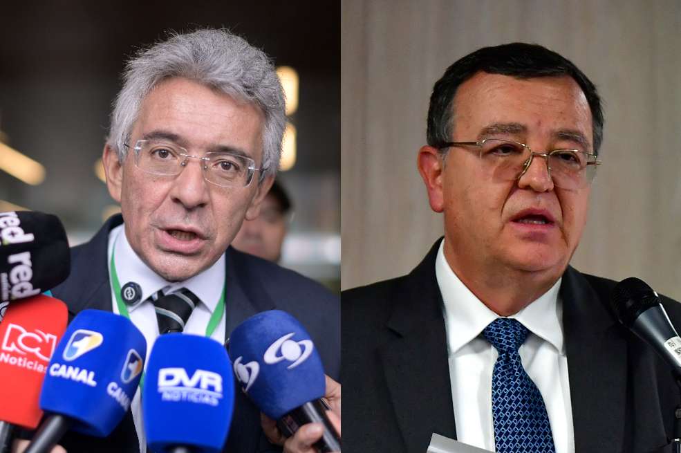 Enrique Gómez, senador de Salvación Nacional, y Alejandro Ramelli, magistrado de la JEP.