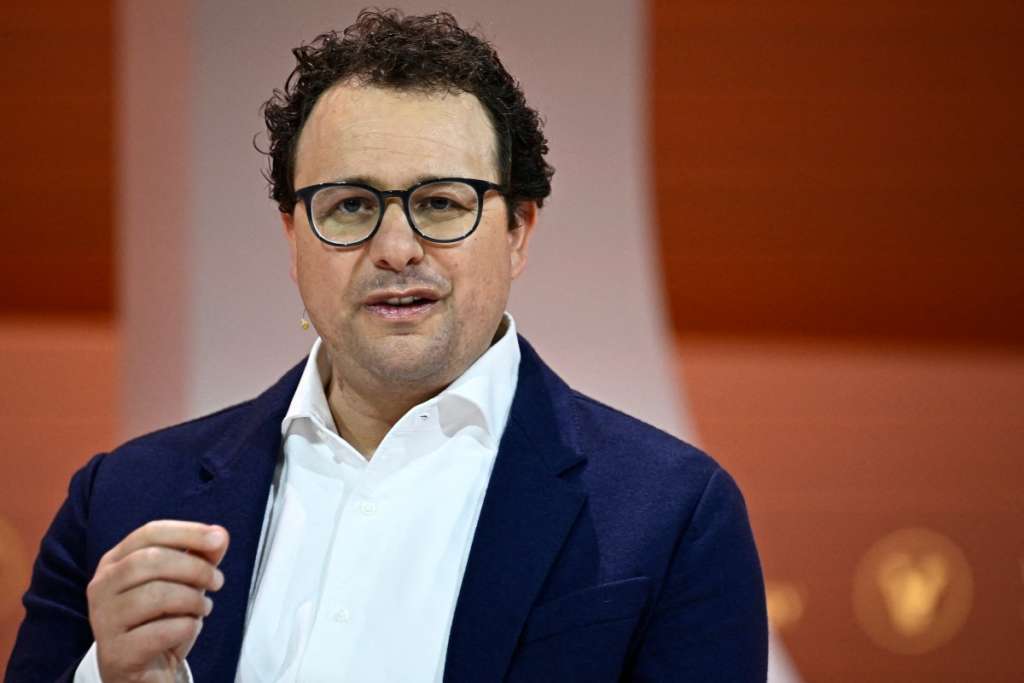 (FILES) Dario Amodei, co-founder and CEO of Anthropic, an artificial intelligence safety and research company, takes part in a debate at the Vivatech technology start-ups and innovation fair, at the Porte de Versailles exhibition center in Paris, on May 22, 2024.