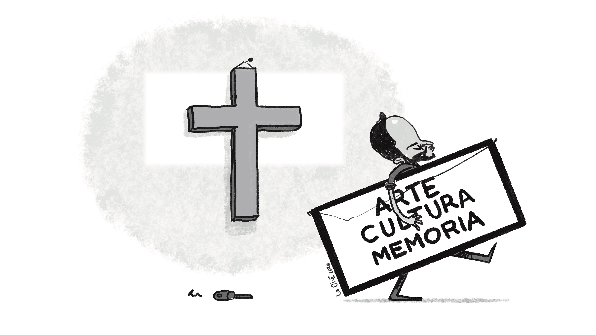 Caricatura de La Ché que muestra con acidez el museo que le gusta a Abelardo de la Espriella, en medio de la "batalla cultural".