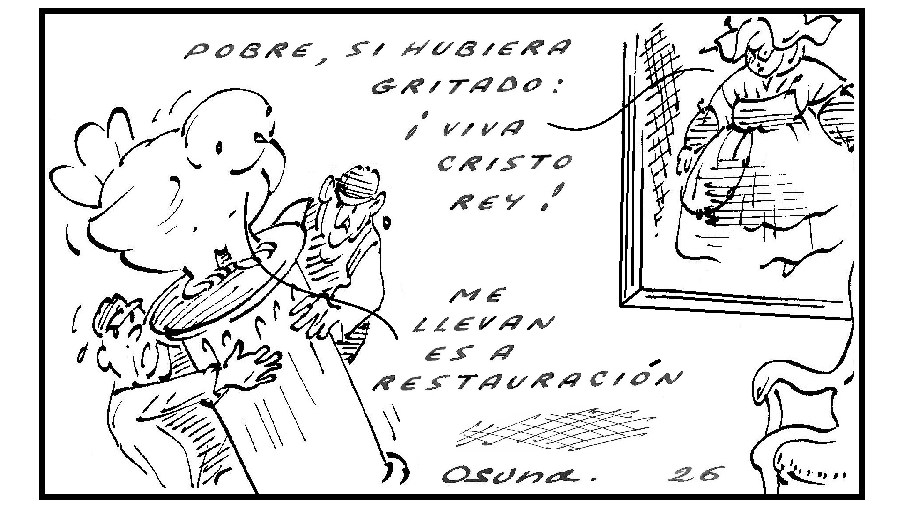 Caricatura de Osuna que llama "capricho" a la decisión de Abelardo de la Espriella de censurar el Museo Nacional.