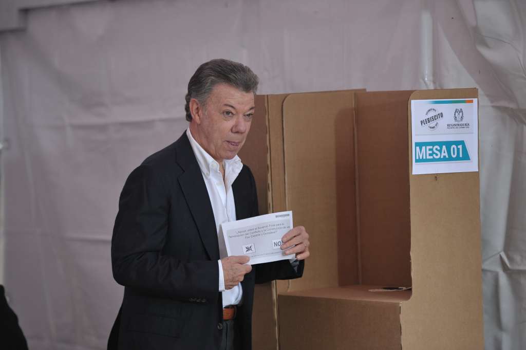 El ahora expresidente Juan Manuel Santos impulsó el “sí” en el plebiscito de 2016.
