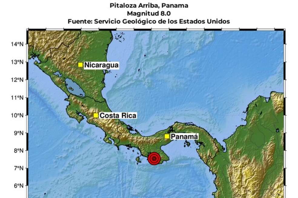 En la tarde de este viernes, 9 de octubre, se reportó un temblor de magnitud 8 en Panamá.