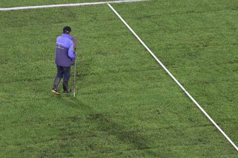 Así se ve el césped del estadio El Campín de Bogotá