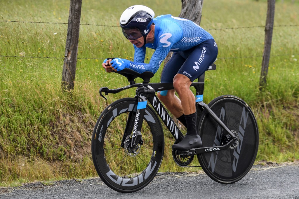 Miguel Ángel López, corredor colombiano del Movistar.