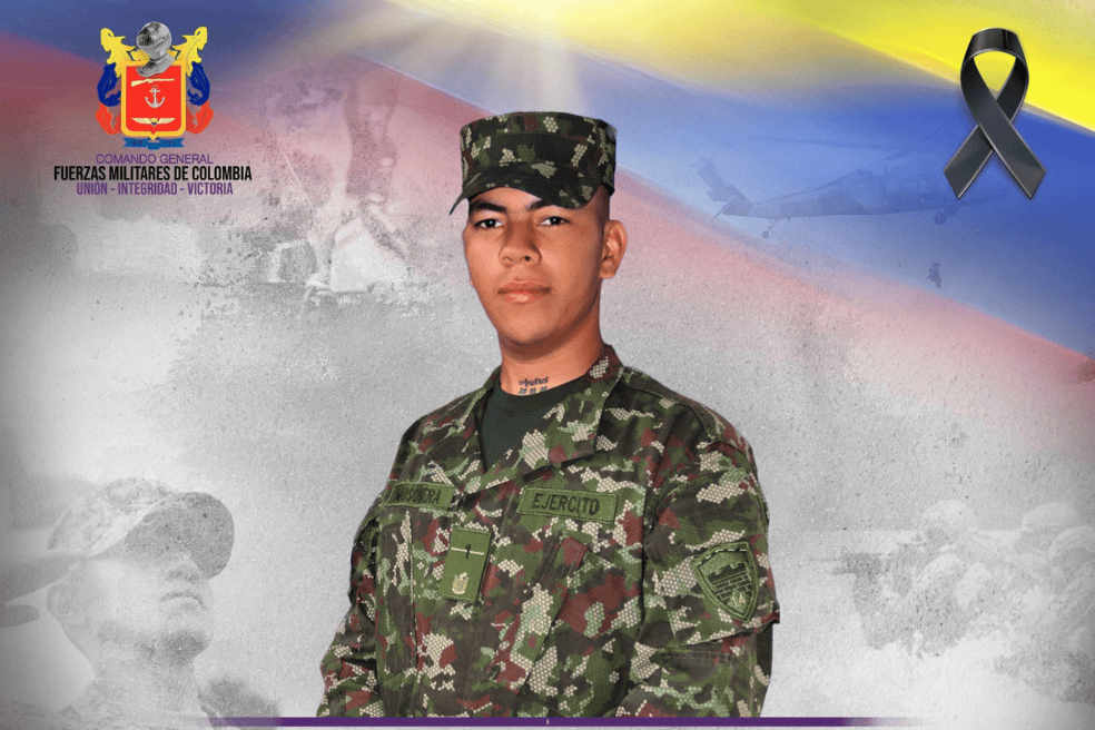 Soldado Janier Andrés Mosquera Londoño, muerto en combates en Remedios (Antioquia).