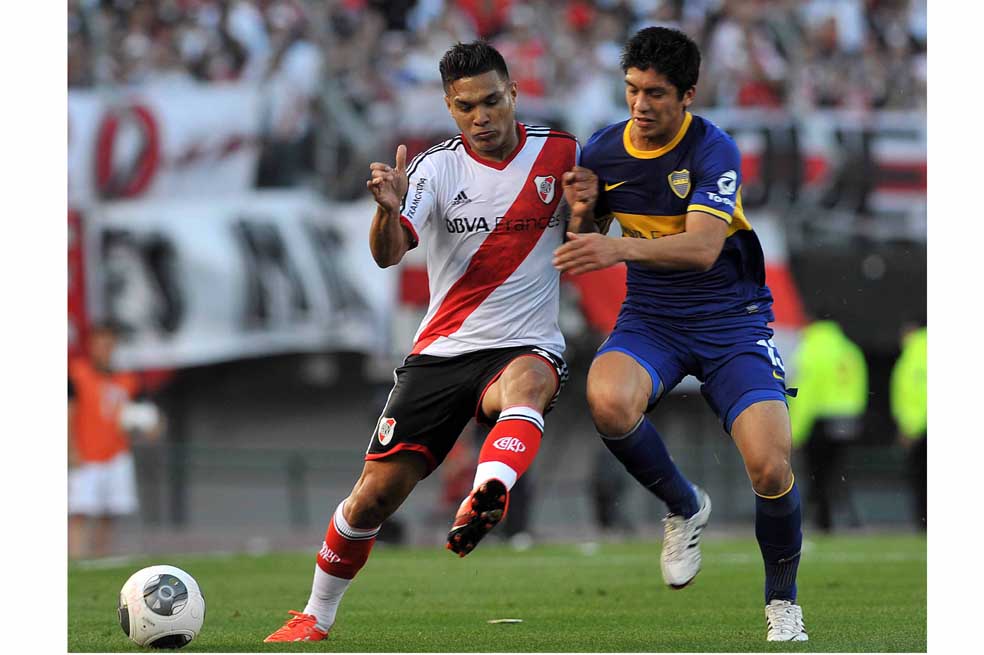 Teófilo Gutiérrez jugó en la victoria 2-0 del River sobre el Boca, este fin de semana. / EFE