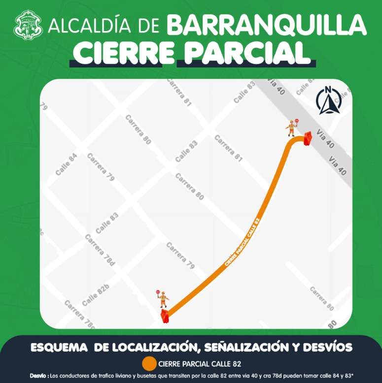 Cierre vial en Barranquilla.