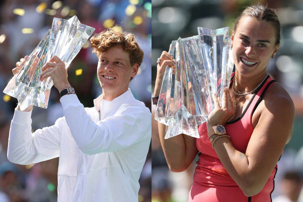 Jannik Sinner y Aryna Sabalenka, los campeones de Indian Wells 2026.