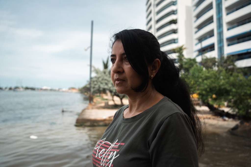 Luz Eneida Gutiérrez viajó a Cartagena para exigir a Seatech los derechos laborales de su esposo desaparecido.