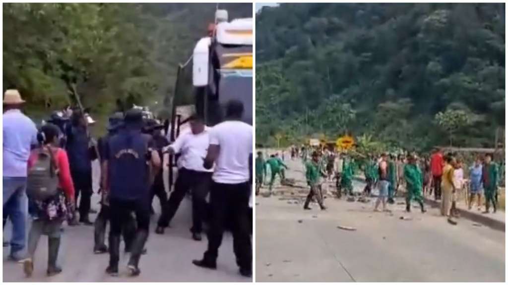 Transportadores denunciaron agresiones y la Policía intervino para evitar más enfrentamientos.