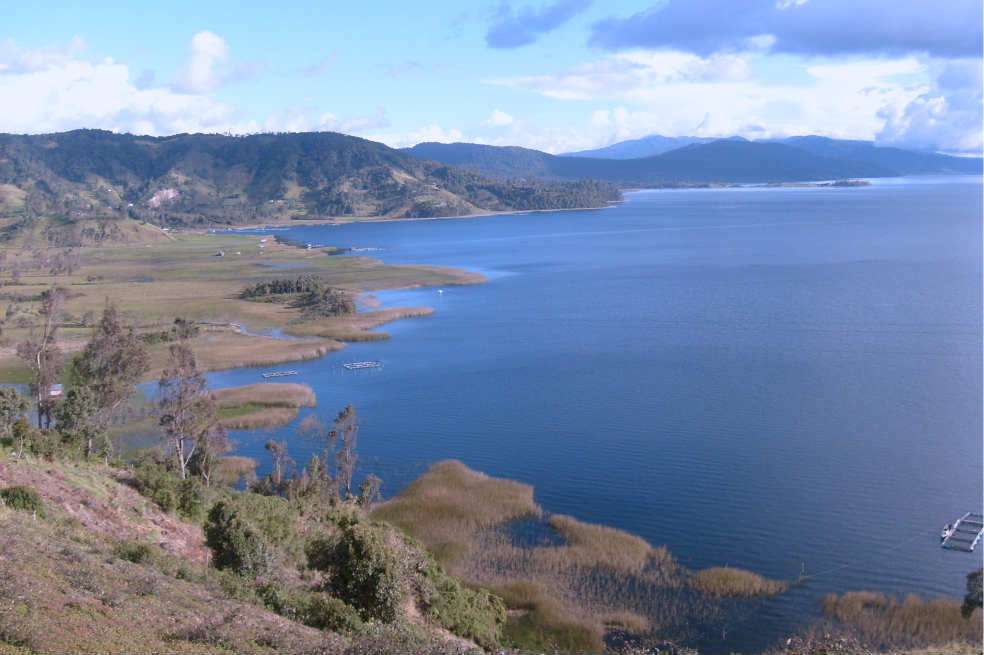 La laguna de La Cocha tiene una profundidad de 75 metros.