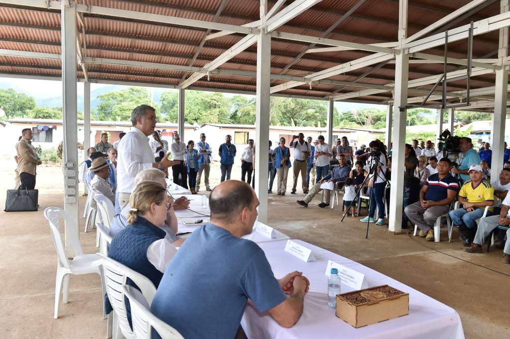 El presidente Iván Duque visitó por primera vez una zona de reincorporación de la Farc. / Presidencia de la República