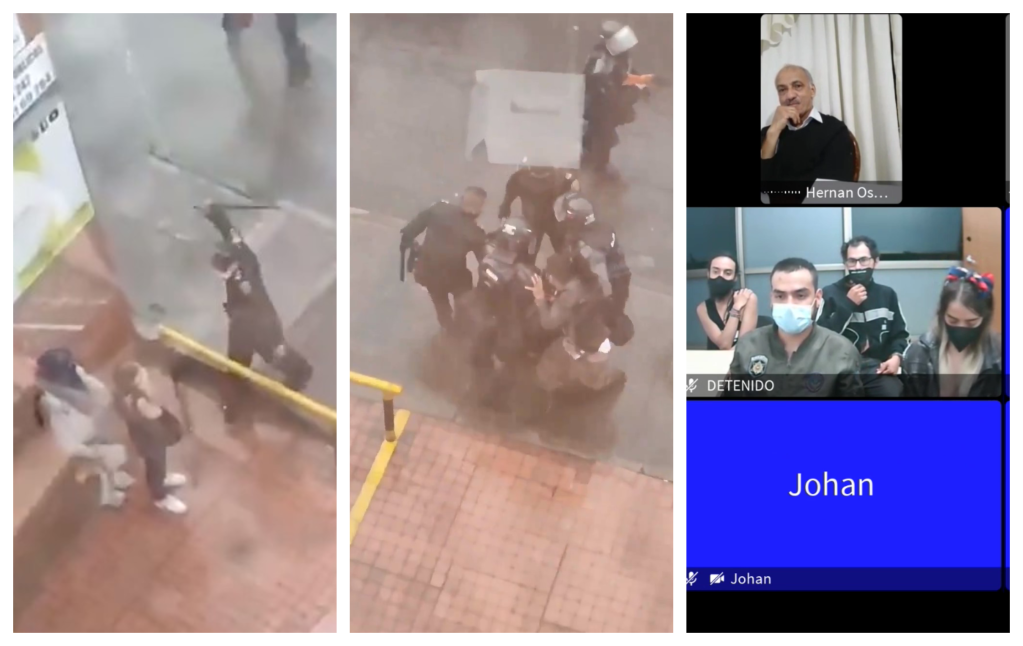 Momento de la captura e imputación de cuatro ciudadanos vinculados a una investigación por ataque a servidor público.