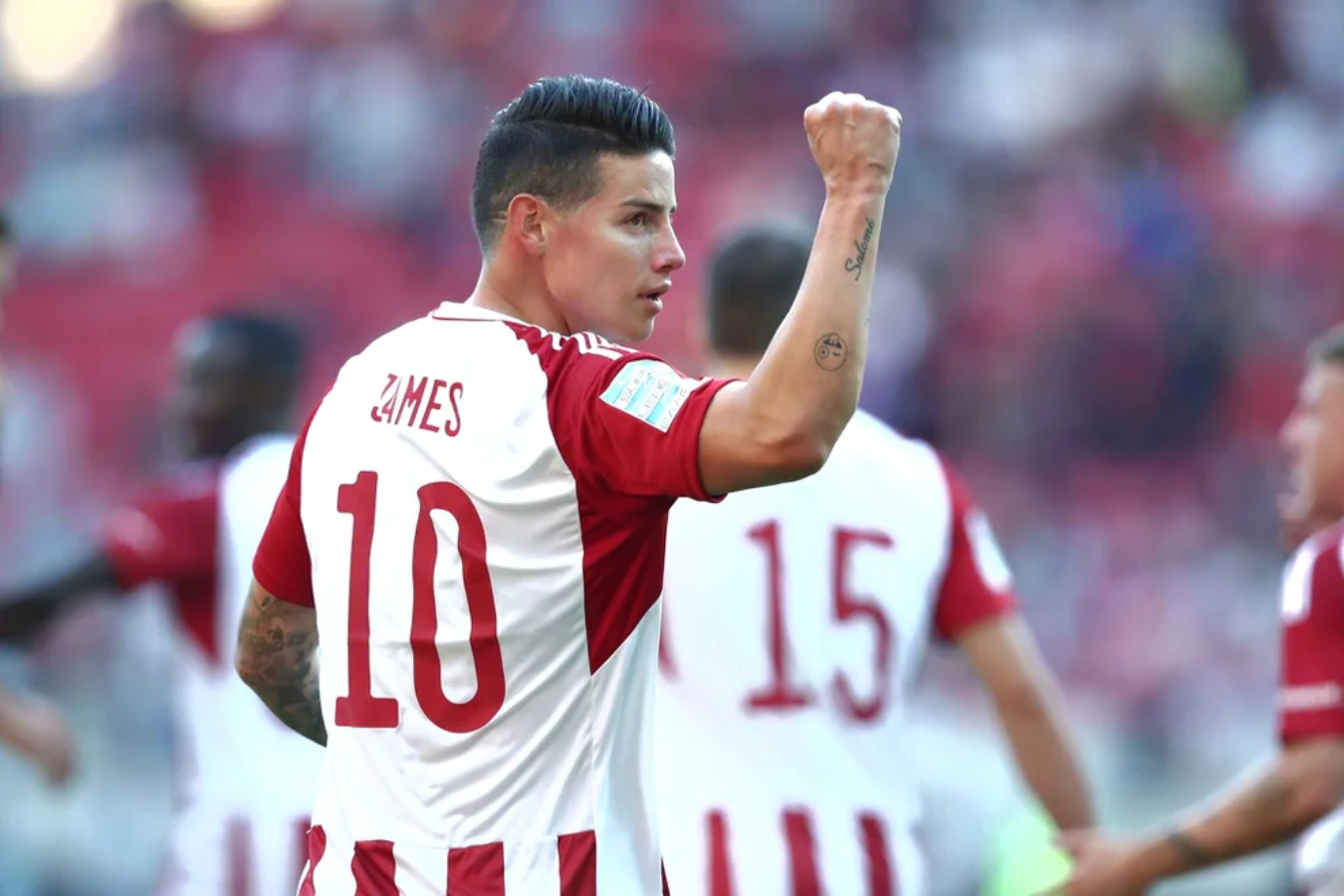 James Rodríguez anotó su segundo gol con la camiseta de Olympiacos.