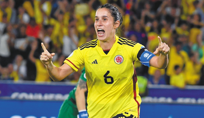 Daniela Montoya anotó el primer gol en la historia de Colombia en un Mundial Femenino, lo hizo en Canadá 2015. / Getty Images