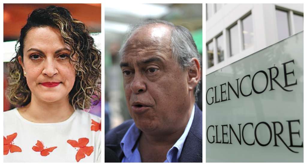 Jineth Bedoya, periodista y activista por los derechos de las mujeres. Camilo Gómez, director de la Agencia de Defensa del Estado. Glencore, multinacional de procesamiento de materias primas.