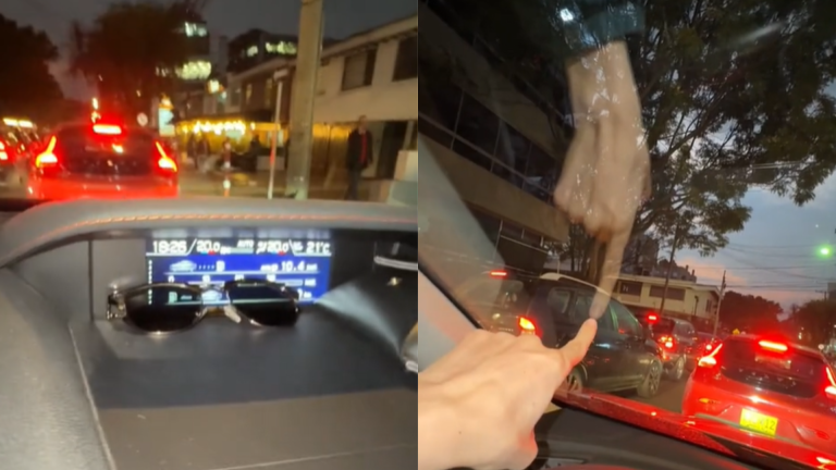 En tremendo trancón de Bogotá, influencer hasta alcanzó a pedir un domicilio