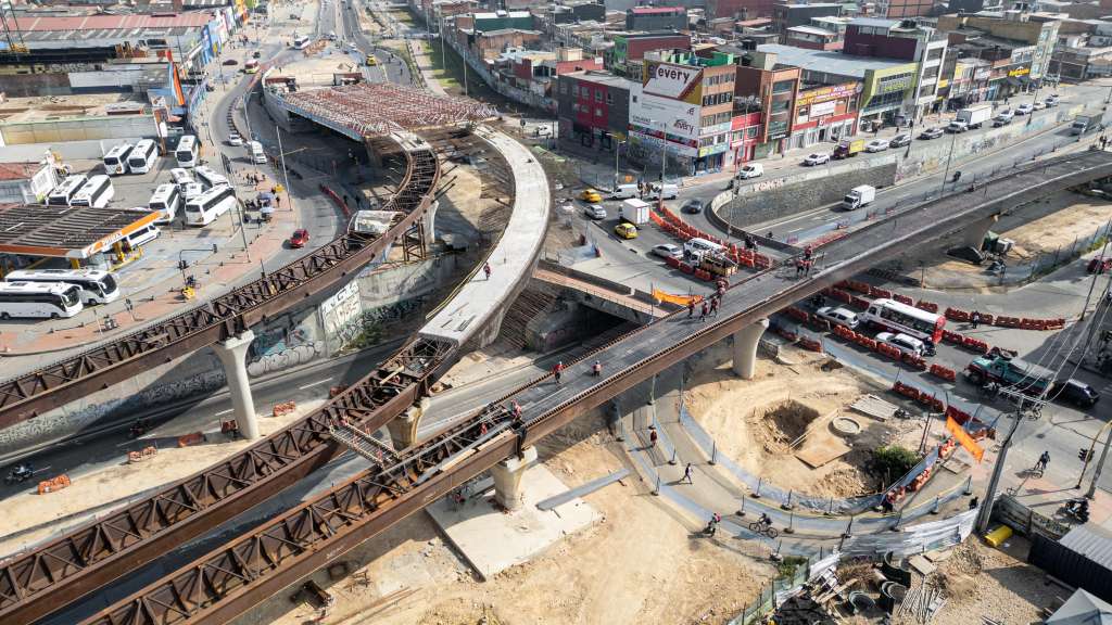 Así lucen actualmente las obras del puente de Venecia, correspondientes al tramo 1 de la troncal de la Av. 68.
