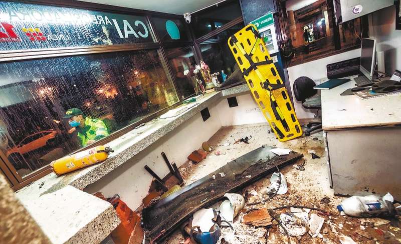 El artefacto explosivo detonó en la parte posterior del CAI Arborizadora, en donde habí a un uniformado en el momento del hecho. / Alcaldía de Bogotá