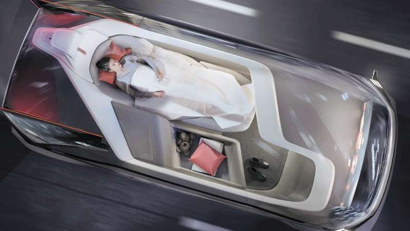 El concepto 360C de Volvo fue presentado hace unos días y propone un auto de lujo y sin volante, con más espacio para otras actividades. / Cortesía