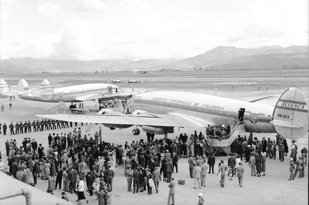 Imagen tomada en febrero de 1955, que muestra los aviones Super Constellation.   / /  Archivo - El Espectador