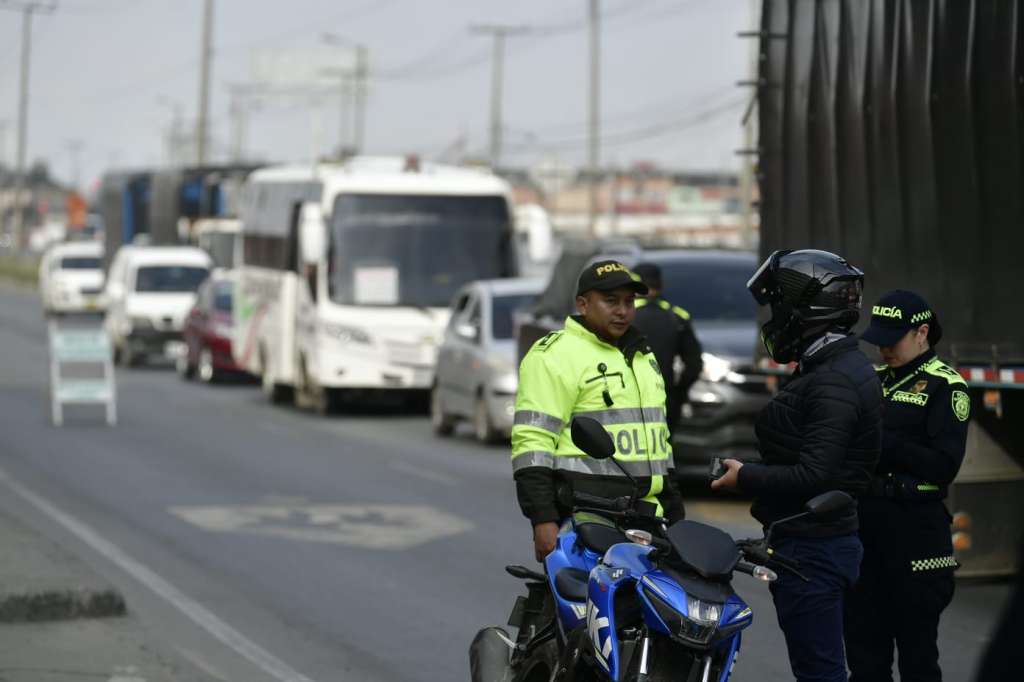 Controles de seguridad vial en Bogotá.