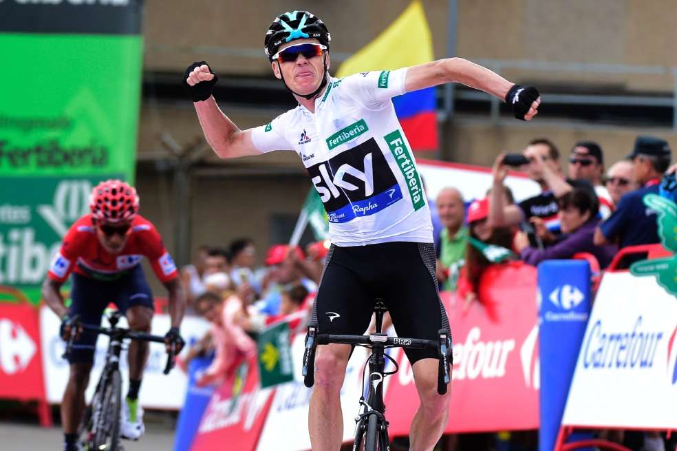Chris Froome fue segundo en la Vuelta a España del año pasado, detrás de Nairo Quintana. / AFP