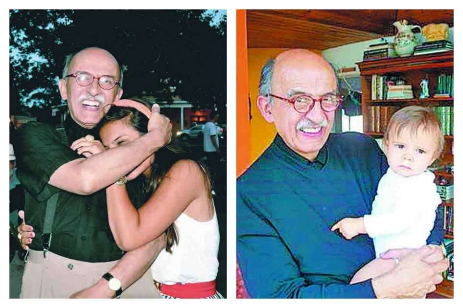 Fernando Garavito, con su hija Manuela Garavito Welton en 2007. / Archivo particular || Fernando Garavito con su primer nieto. / Cortesía Gonzalo Guillén
