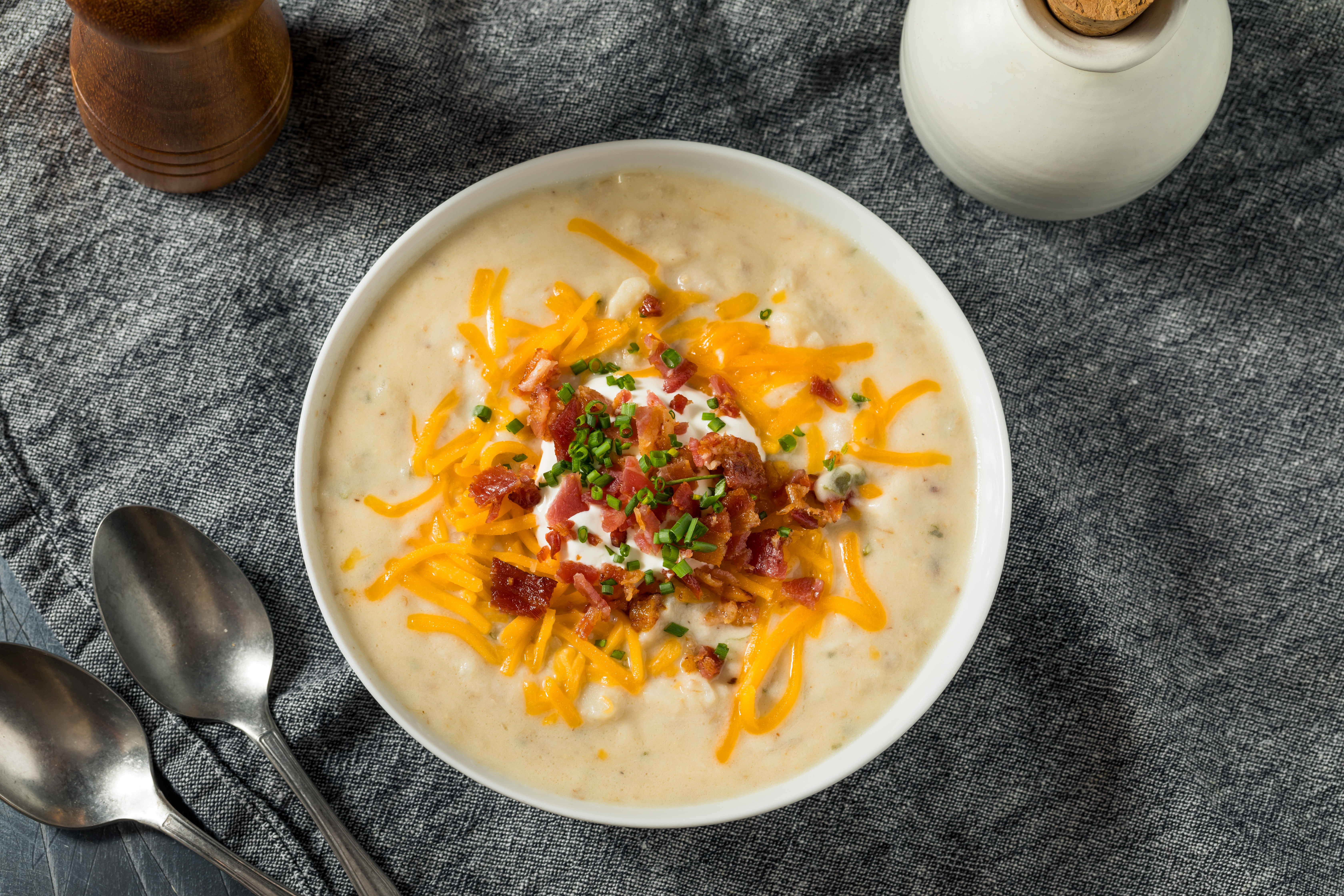 Sopa de brócoli y queso cheddar