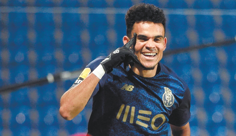 Luis Díaz, en su paso por Porto en Portugal.