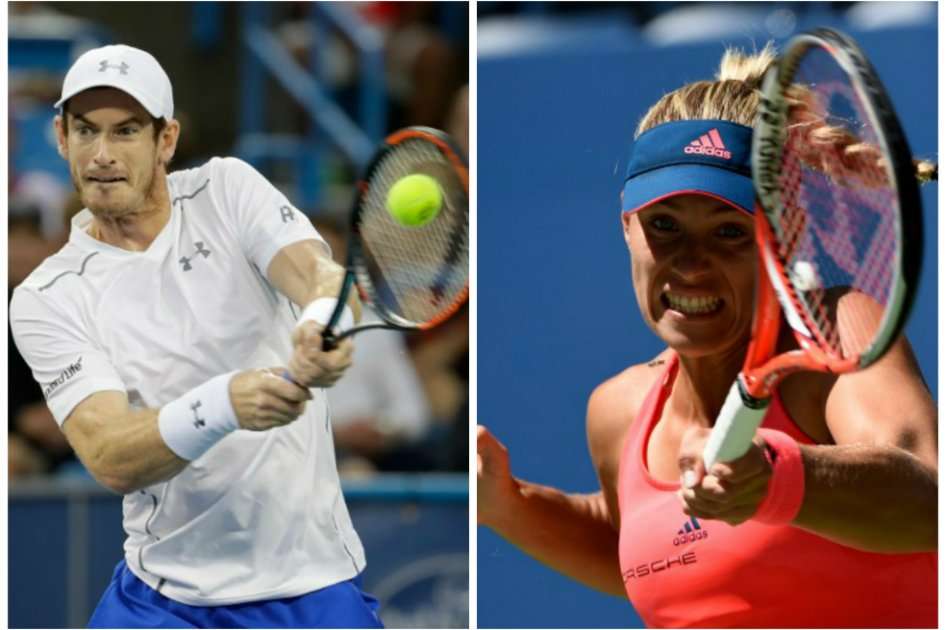 Andy Murray y Angelique Kerber. Fotos: AFP