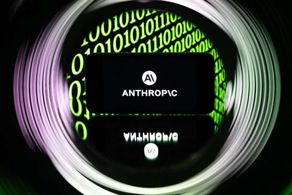 (FILES) This photograph shows a smartphone displaying the logo of the US artificial intelligence safety and research company Anthropic, in Mulhouse on April 21, 2026.