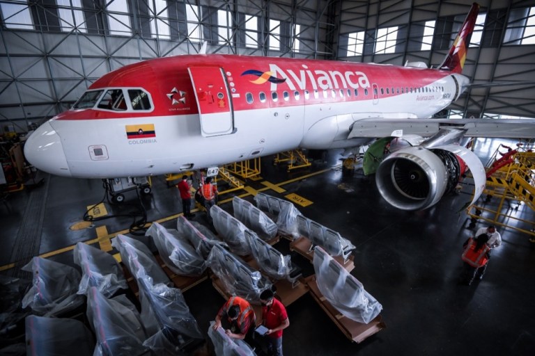 Fotos reconfiguración flota de Avianca