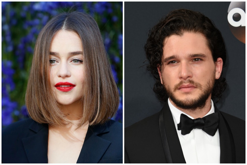 Los actores Emilia Clarke y Kit Harington.