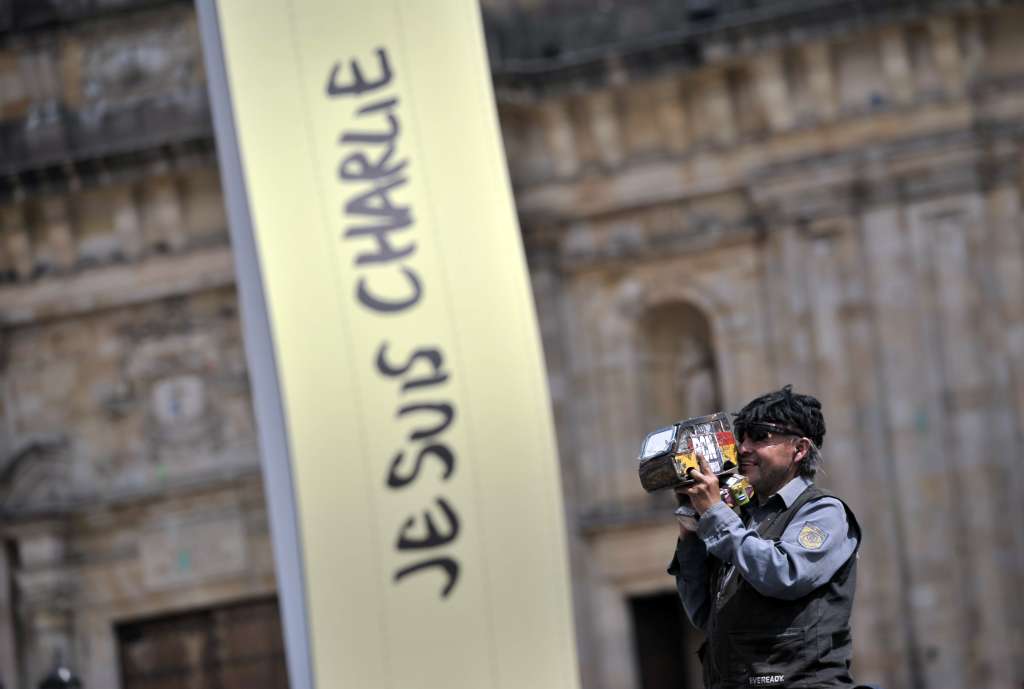 Manifestación en la Plaza de Bolívar a favor del semanario francés Charlie Hebdo.