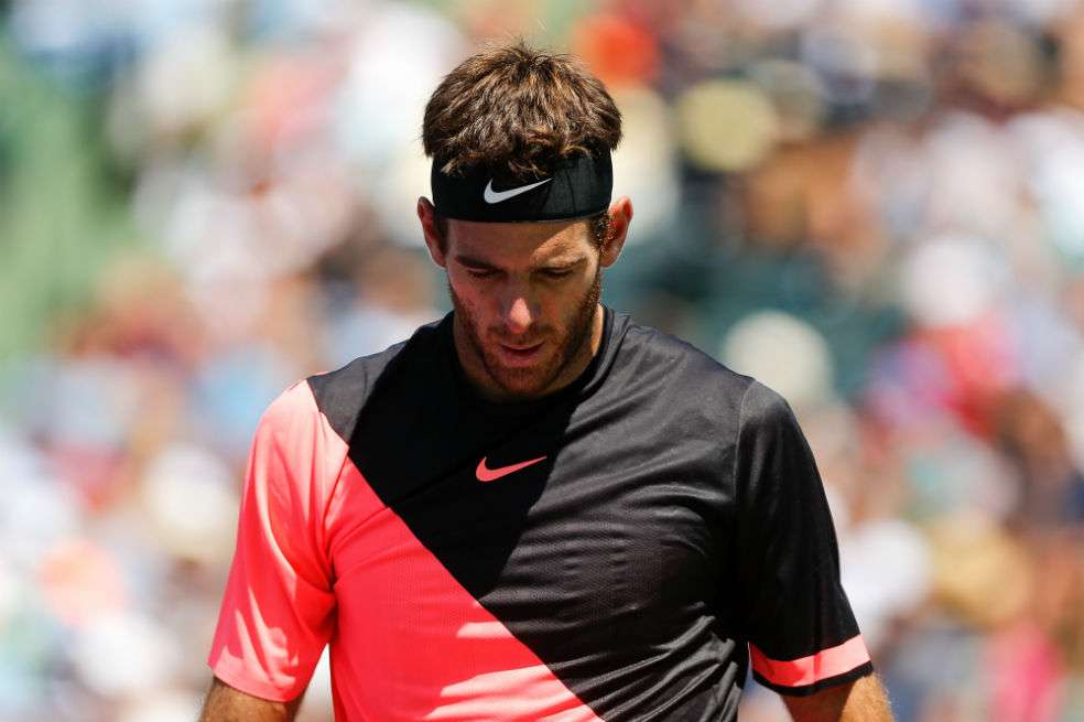 Juan Martín Del Potro se despidió del Miami Open al perder contra el estadounidense John Isner. / AFP