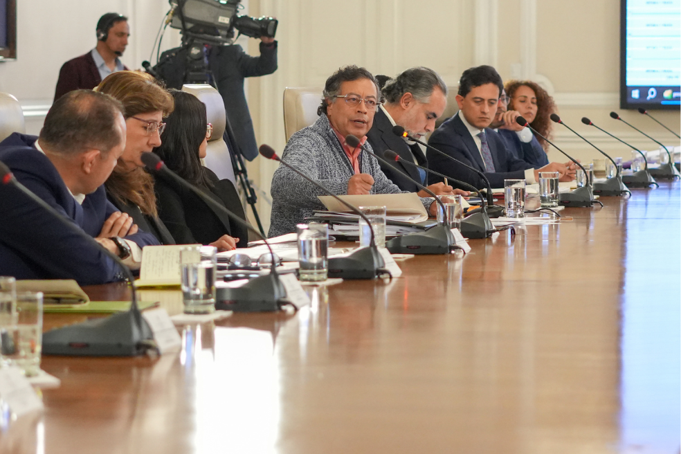 El presidente Gustavo Petro lideró este lunes 3 de marzo, en la Casa de Nariño, el segundo consejo de ministro televisado.
