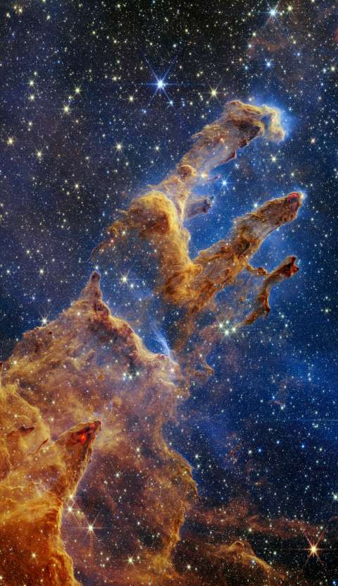 Así se ven los “Pilares de la Creación” que captó el Telescopio James Webb