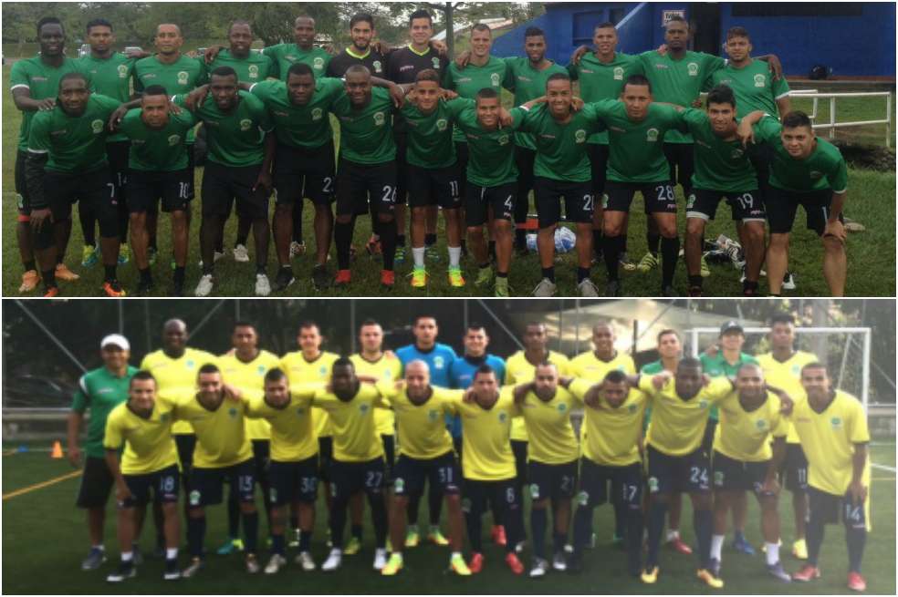 Futbolistas colombianos profesionales que no tienen equipo y están entrenando con Acolfutpro en Cali y Medellín. / Cortesía