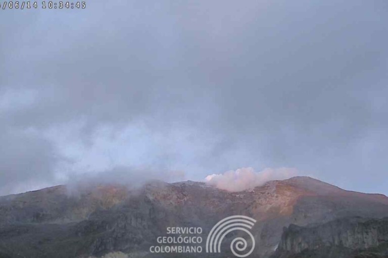 Este es el estado del volcán Nevado del Ruiz el miércoles 14 de junio