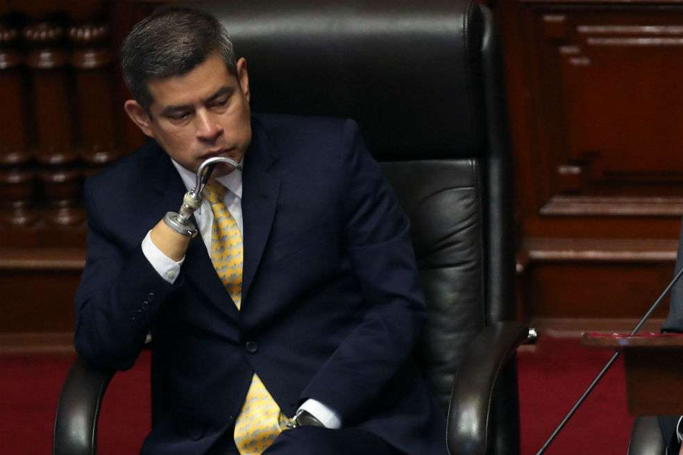 El presidente del Congreso, Luis Galarreta, fujimorista. / AFP