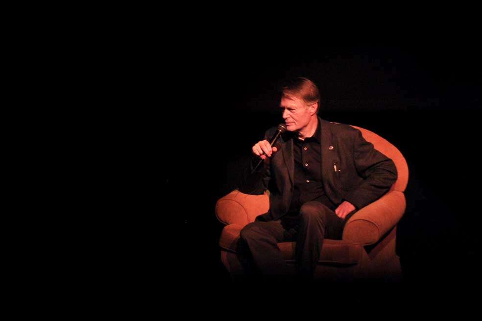 J.M.G. Le Clézio en el teatro Jorge Eliécer Gaitán, durante su visita a Bogotá el año pasado. / Gustavo Torrijos – El Espectador