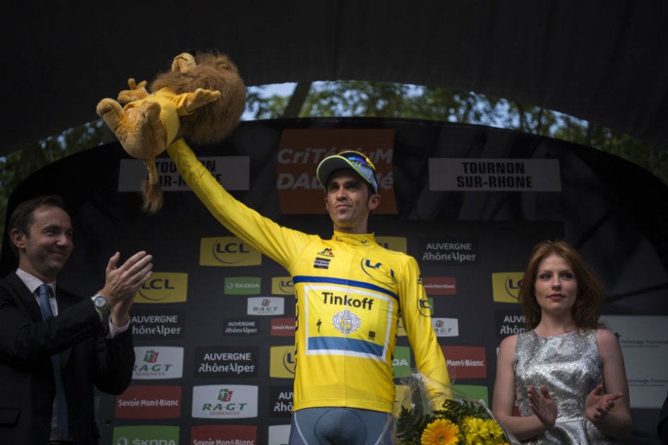 Alberto Contador, líder de la Dauphiné. Foto: AFP