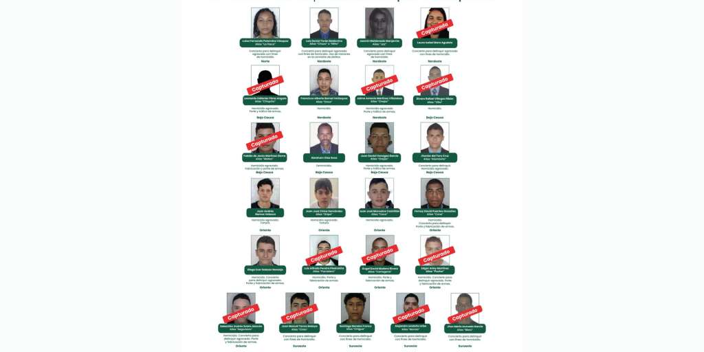 Cartel de los más buscados de Antioquia