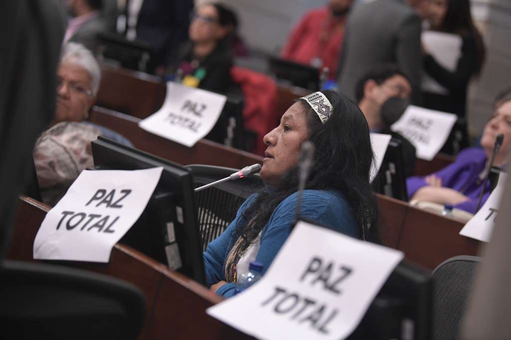 Senadora por la Circunscripción Especial Indígena, en el debate sobre el proyecto "Paz Total" que prorroga y modifica la ley 418 de 1997, la cual propone liberar a los jóvenes privados de la libertad durante las manifestaciones.